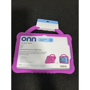 ONN. Heavy-Duty Tablet Bumper Case for Most 8" Tablets, Pink